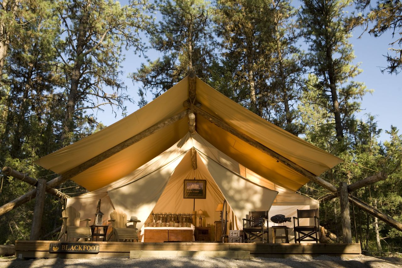 Camping butlers and chefs cater to guests at The Resort at Paws Up in Montana.