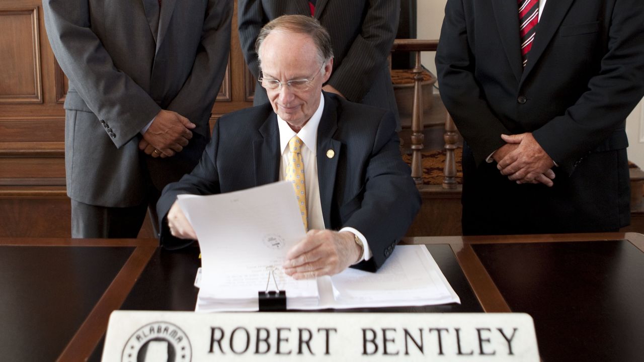 Alabama Gov. Robert Bentley signed the state's immigration bill into law in June.