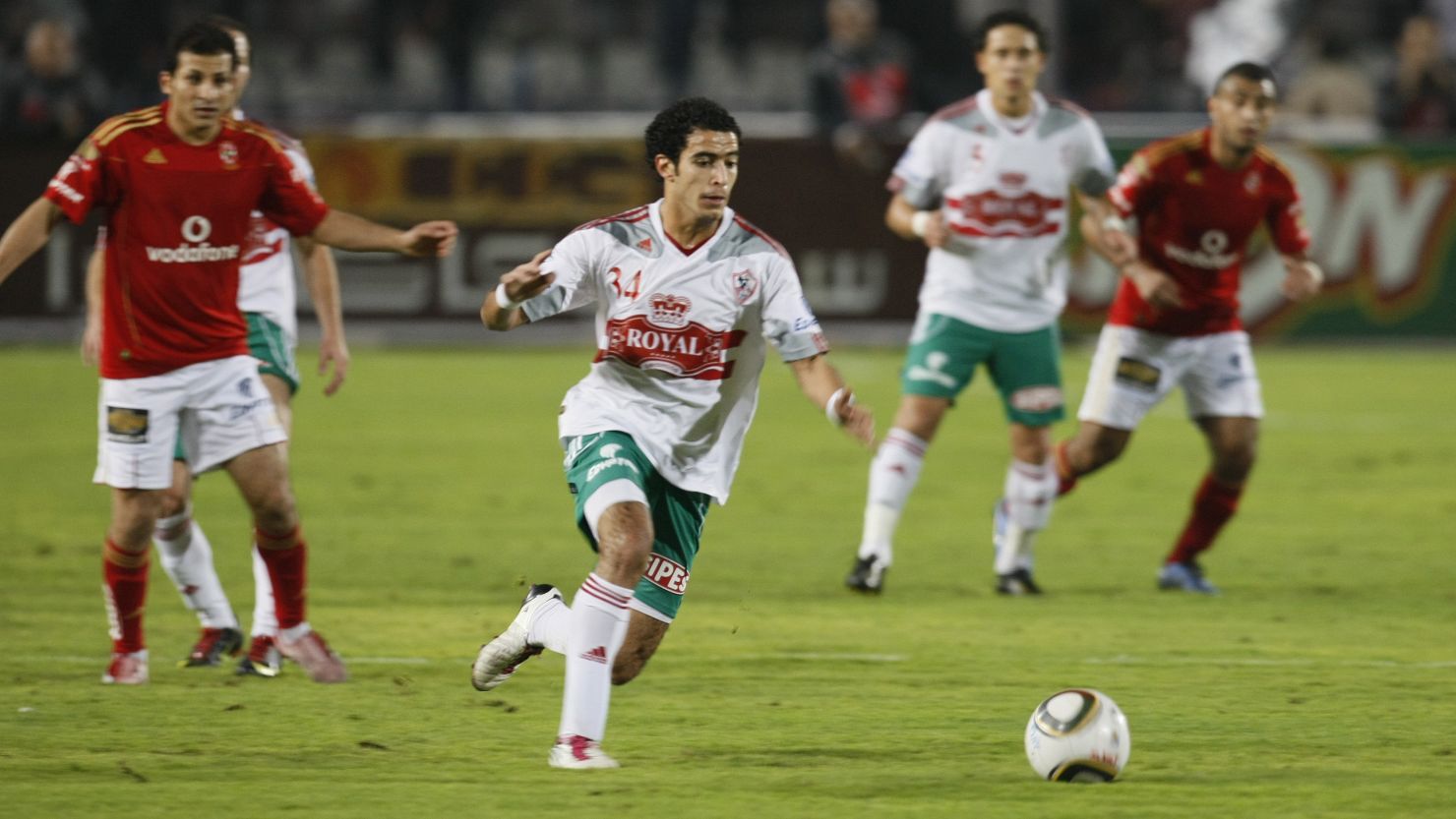 El Fiki waived fees for private stations to broadcast Egyptian league matches, such as this one between Zamalek and Al-Ahly.