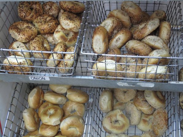 Fresh-baked bialys from Coney Island Bialys and Bagels.