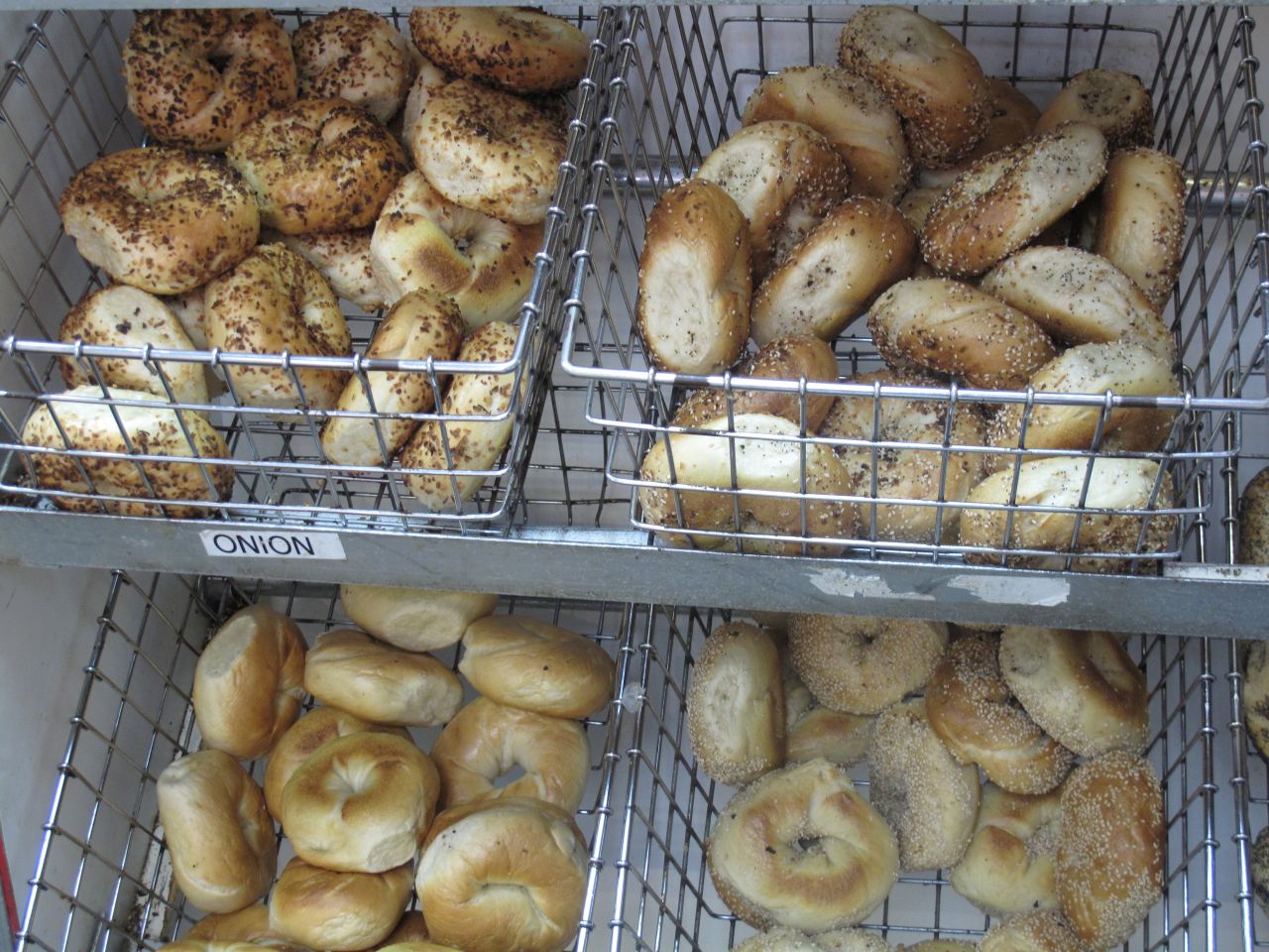 Fresh-baked bialys from Coney Island Bialys and Bagels.