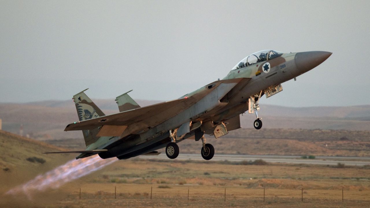 An Israeli F-15 fighter jet takes off from a base in the Negev desert on June 30, 2011.