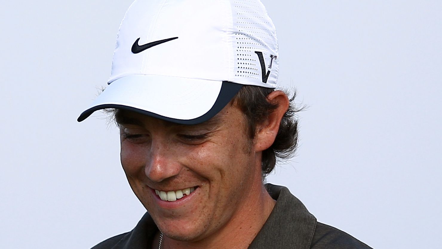 England's Tommy Fleetwood is all smiles after completing a nine-under 63 at Kingsbarns