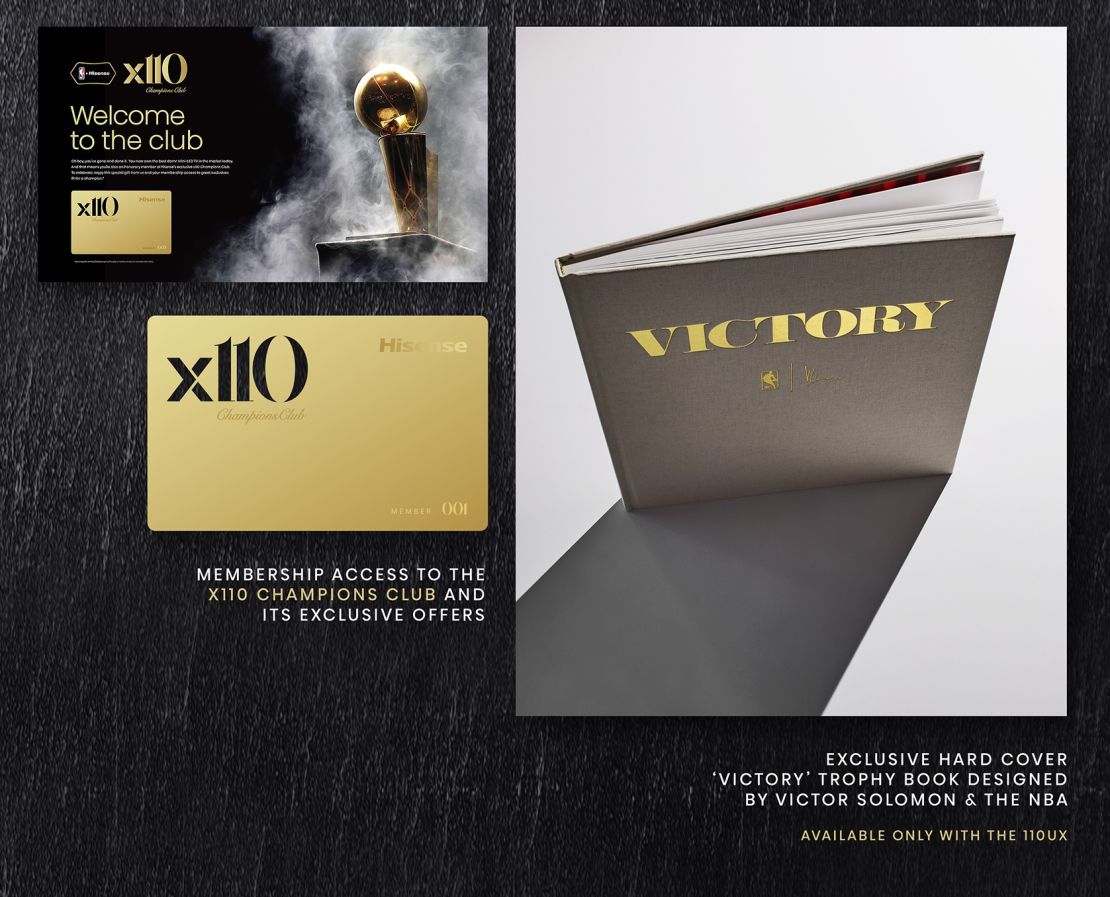 A graphic shows an x110 Champions Club card and the "Victory" book