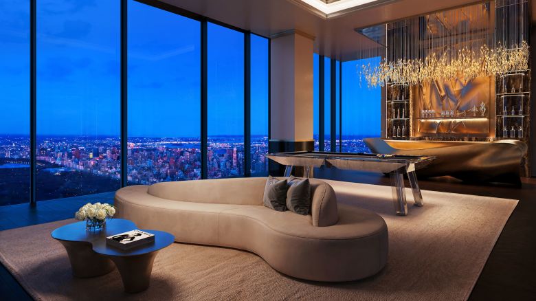 The four-story penthouse of Steinway Tower, Manhattan’s ultra-thin supertall tower, has hit the market at $110 million.