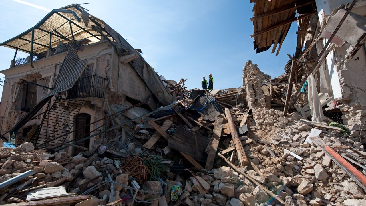 The 2009 L'Aquila earthquake destroyed more than 85% of buildings in the village of Onna.