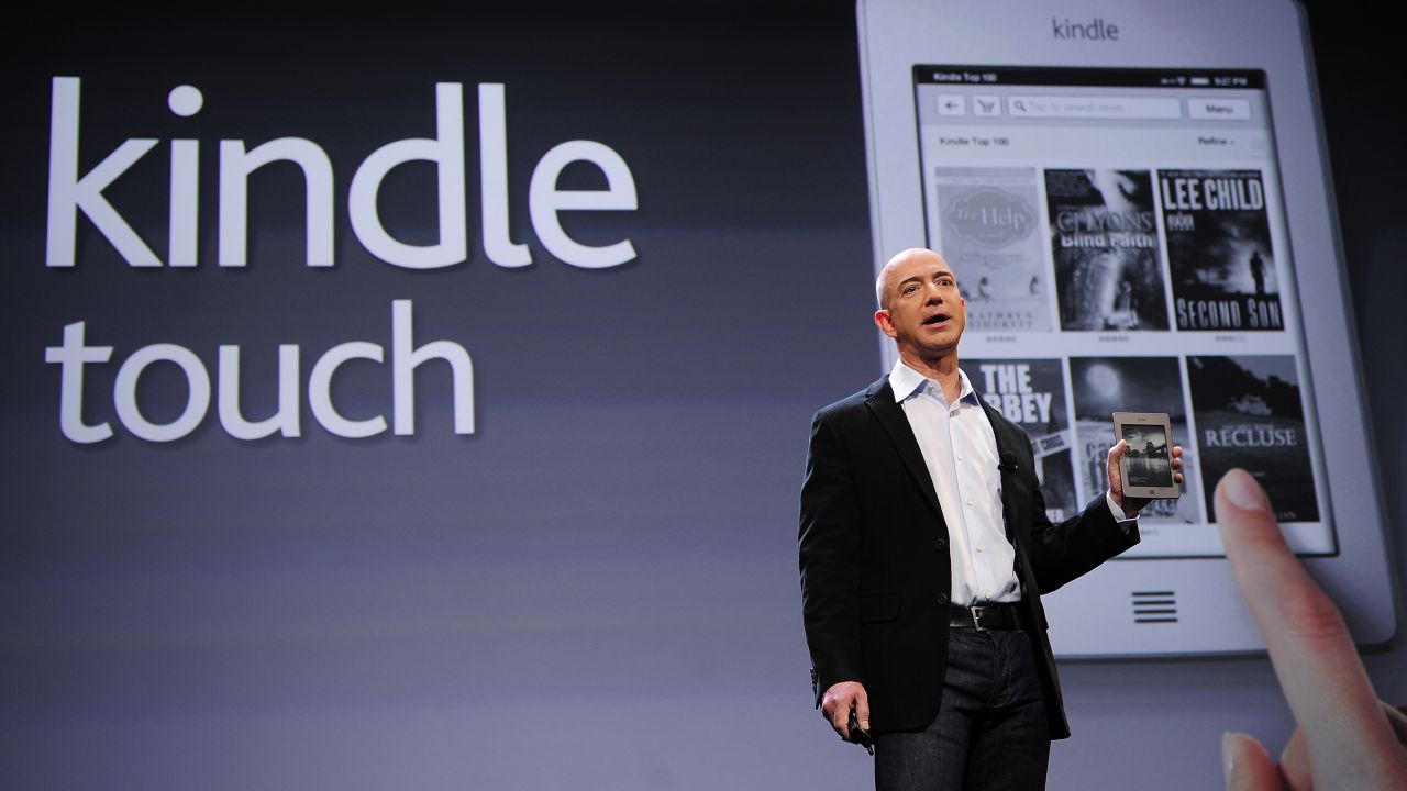 Amazon CEO Jeff Bezosintroduces the new Kindle Touch in New York. 
