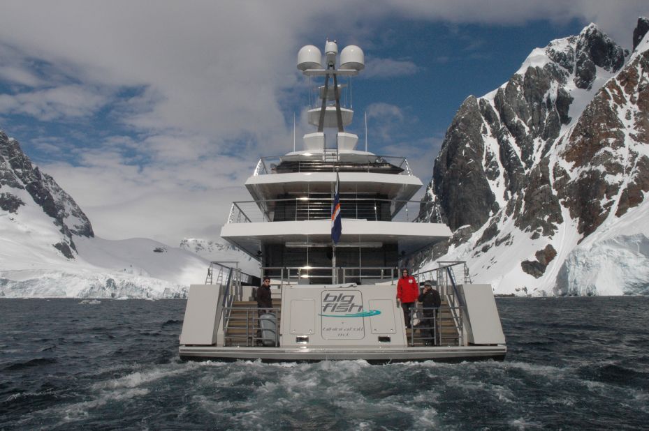 "Big Fish's" captain can steer her through Arctic waters, guided by the yacht's navigation system and local pilots and guides. 