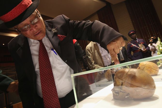 Twenty skulls taken by German scientists over 100 years ago and used in an attempt to prove the supposed racial supremacy of European whites have been returned to Namibia.