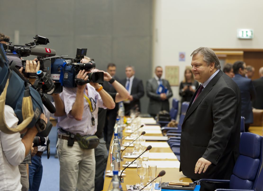 Greek Finance Minister Evangelos Venizelos arrives for a Eurogroup council meeting in October 2011 after announcing his country would miss its deficit targets. Greece joined the euro currency in 2001 on the basis of faulty deficit figures.