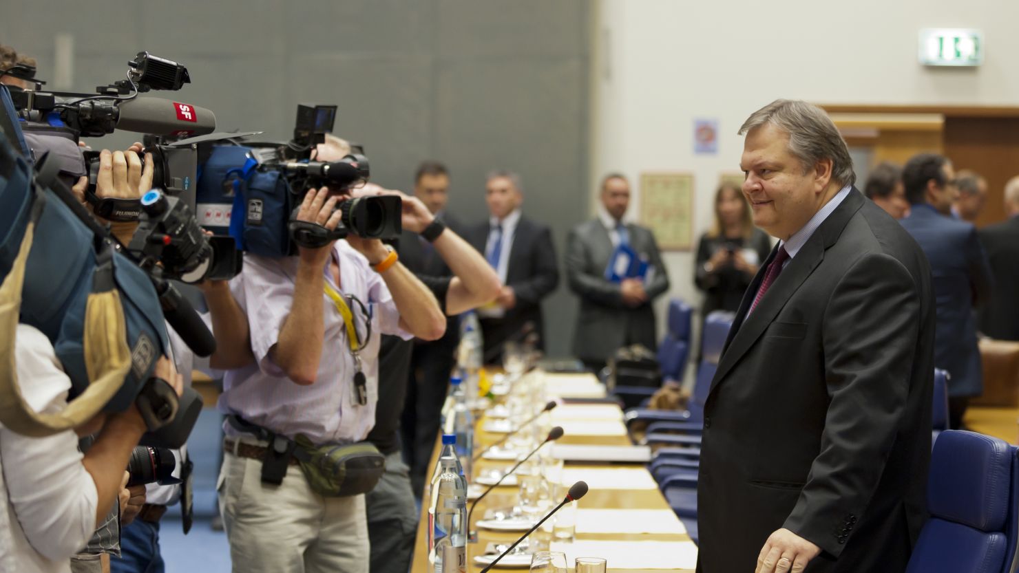 Greek Finance Minister Evangelos Venizelos, pictured on October 3, 2011,  acknowledged his country would miss its deficit targets.