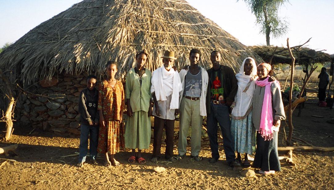 Hannah Pool with her father (in the middle wearing a hat) and other family members in Eritrea.