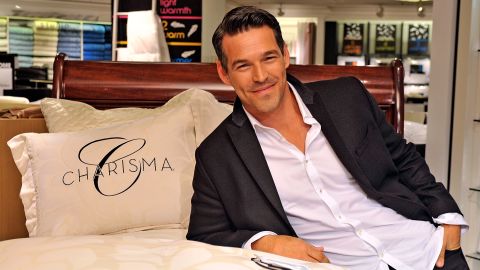 Eddie Cibrian suffered a deep gash on his right heel after he caught it under a 200-lb. steel door.