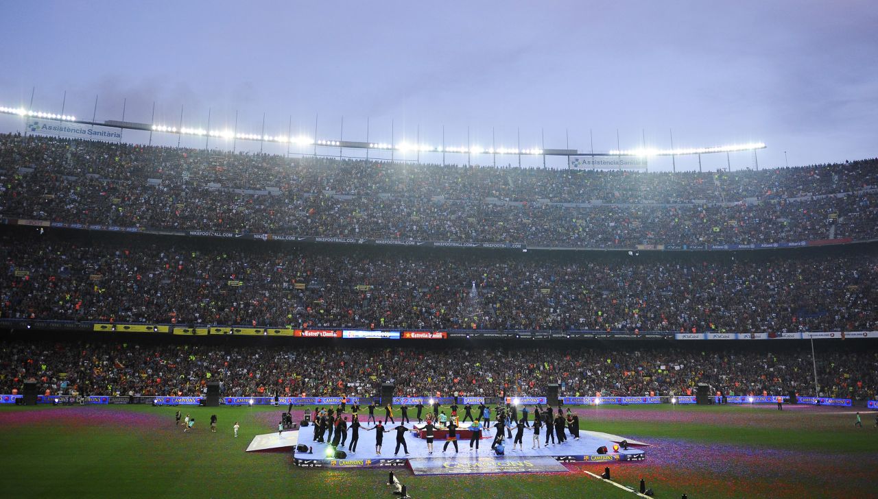 The Camp Nou in Barcelona is home to the European and Spanish champions. The stadium is the largest in the continent, with a capacity of almost 100,000.