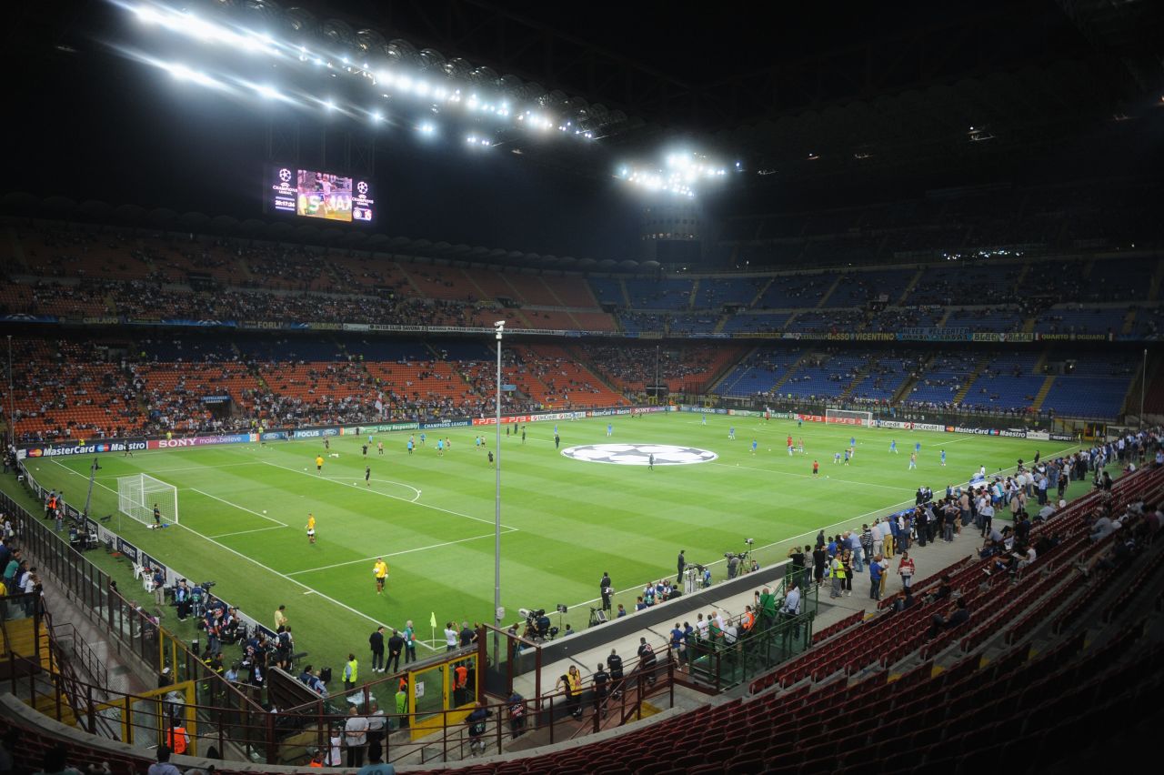 The San Siro in Milan is home to the city's two big teams, Inter and AC. Both clubs can attract up to 80,000 fans to their home games. 