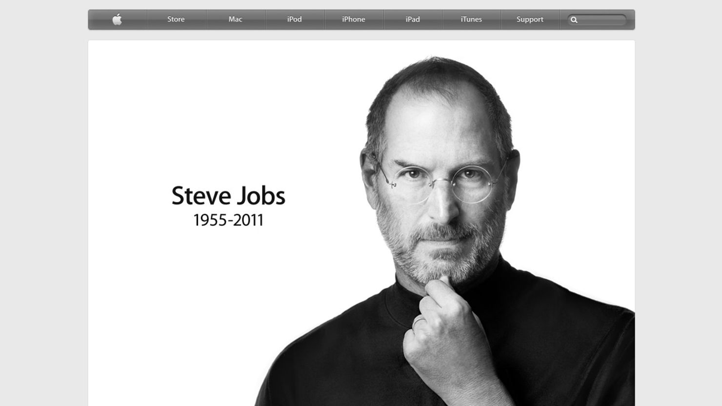 Apple updated its website Wednesday to reflect the death of Steve Jobs.