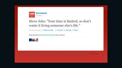 The Internet reacted to Steve Jobs' death in part by posting his own quotes in tribute.