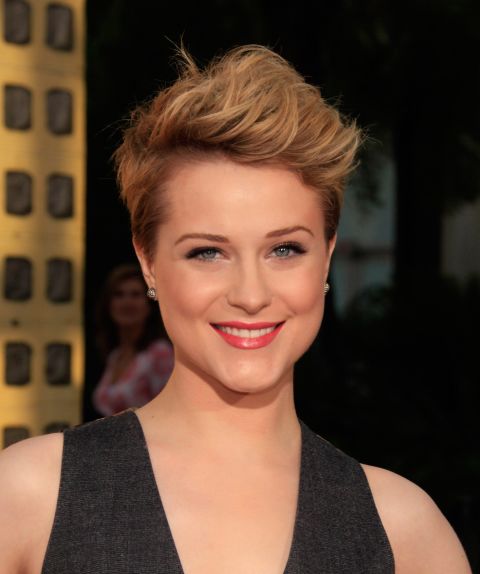 Evan Rachel Wood's punk rock crop is great for anyone with straight or wavy hair.