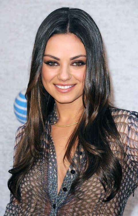 "Mila has dark brown hair, so I highlighted it two levels lighter than her base," says De Souza.