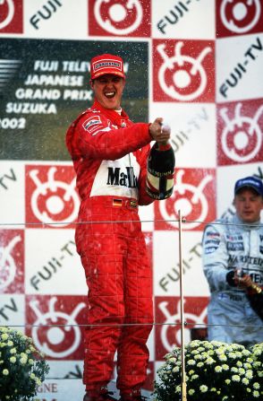 Vettel's fellow German Michael Schumacher secured the fifth of his seven world championships with six races to go in the 2002 season.