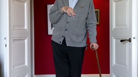 Swedish poet Tomas Transtromer, winner of the Nobel Prize in literature, at his Stockholm home, in March 2011. 