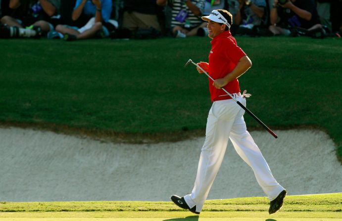 Keegan Bradley became the first man to win a golf major using a long putter when the American claimed the 2011 PGA Championship in August.