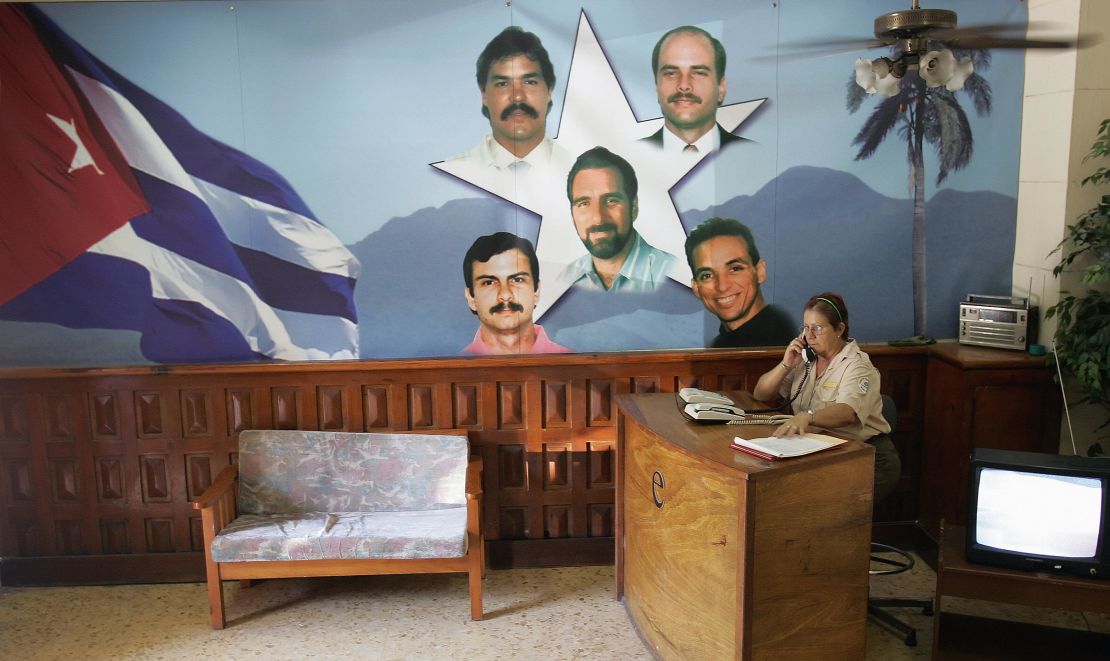 A mural in Havana of the Cuban Five, three of whom remain jailed in the U.S.