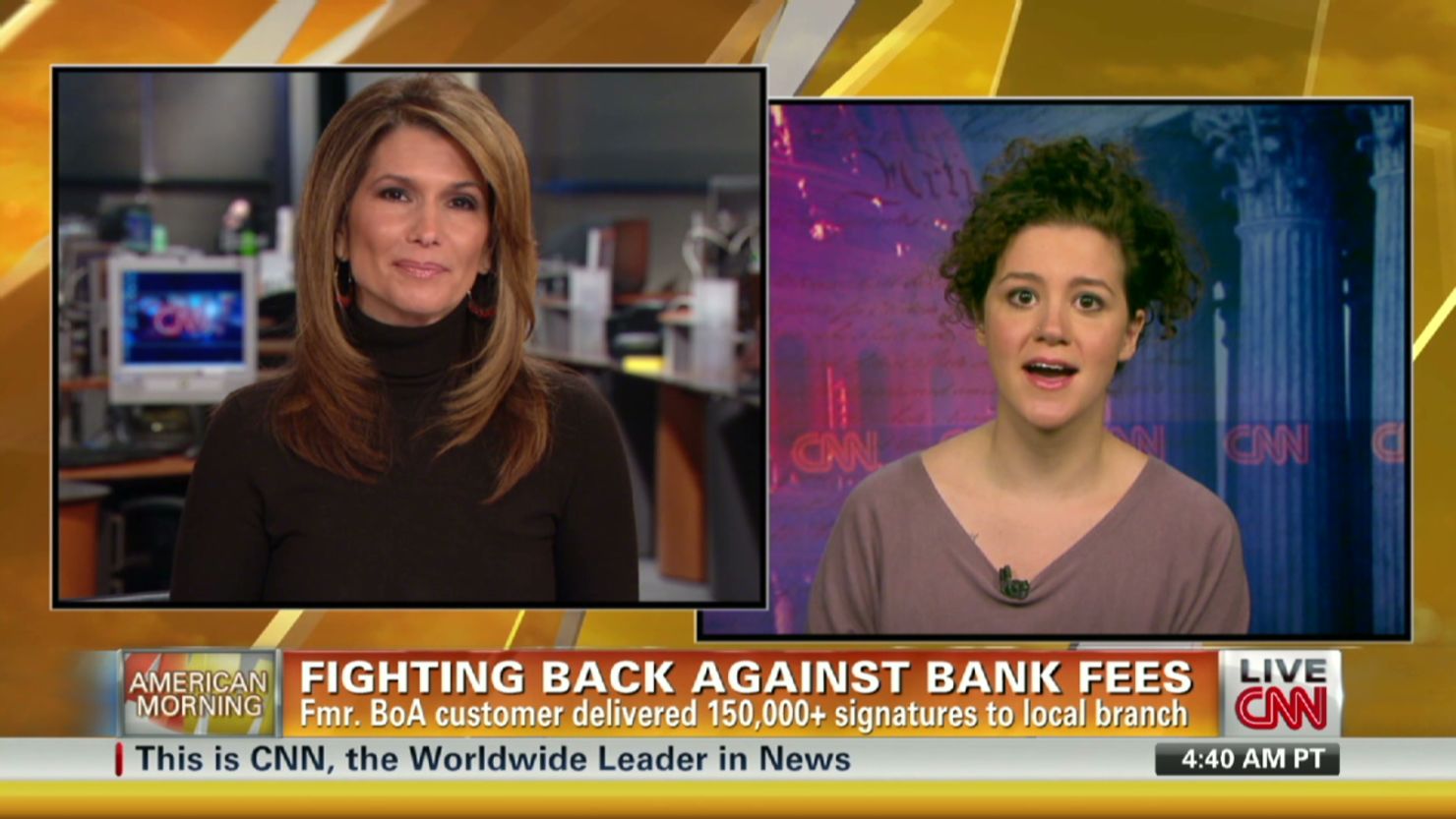 Molly Katchpole, right, led an online campaign against Bank of America's planned debit card fee.