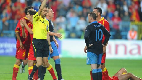 Wayne Rooney is sent off against Montenegro and will now miss at least one match in the finals