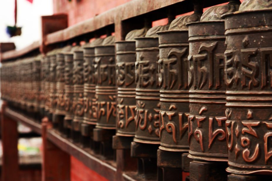 Prayer wheels can be found at the base of Boudhanath. "The Kathmandu that I encountered was not far off from what I thought it would be like," Cox said. "The city was rich in the mixture of many different cultures and religions. Shrines to both Buddhism and Hinduism were at almost every corner." Cox also visited the Pashupatinath temple on the banks of the Bagmati River. The complex is a holy pilgrimage site for Hindus.