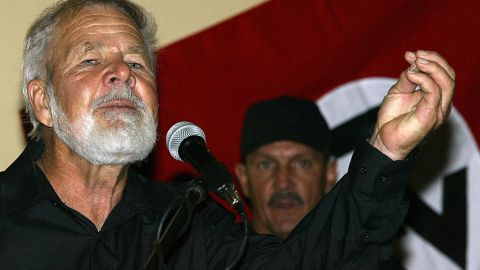 Eugene Terreblanche gives a press conference in 2004 after being released from prison in Potchefstroom 