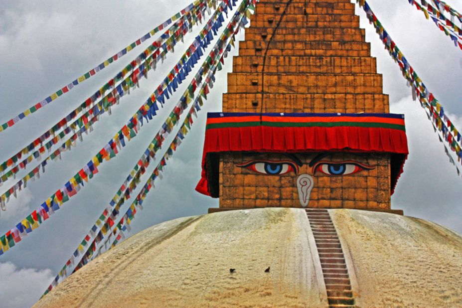 Thomas Cox shared this image of the Buddhist stupa of Boudhanath, a holy structure with eyes that watch over Kathmandu. In Buddhist culture, stupas are circular structures with a mound-shaped area in the center that typically contains holy relics. They are often constructed in a circular mandala design that is visible when viewed from above. The stupa is constructed to symbolize enlightenment, a central spiritual concept in Buddhism. Cox says he chose to visit Kathmandu because it conjured up so many images in his mind, and was mentioned by so many people as a faraway place, just like Timbuktu, Mali.