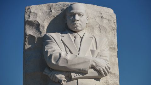 The "Stone of Hope" sculpture by Chinese artist Lei Yixin at the Martin Luther King Jr. National Memorial in Washington.