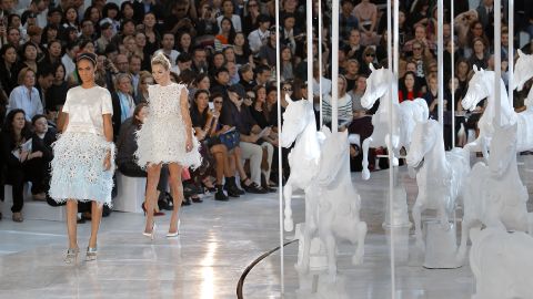 Model Kate Moss in Louis Vuitton shows how the Spring season will be about feeling like a princess.