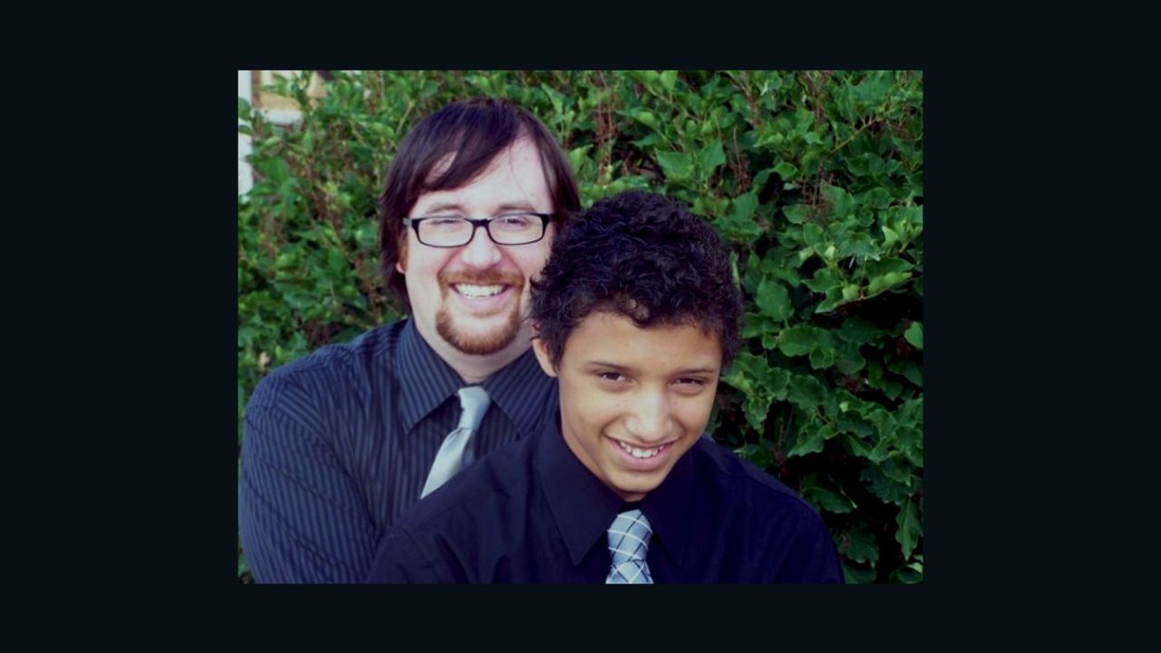 Damon Fietek, pictured with his father Jefferson, says he's been a target for bullies because his dad is gay.