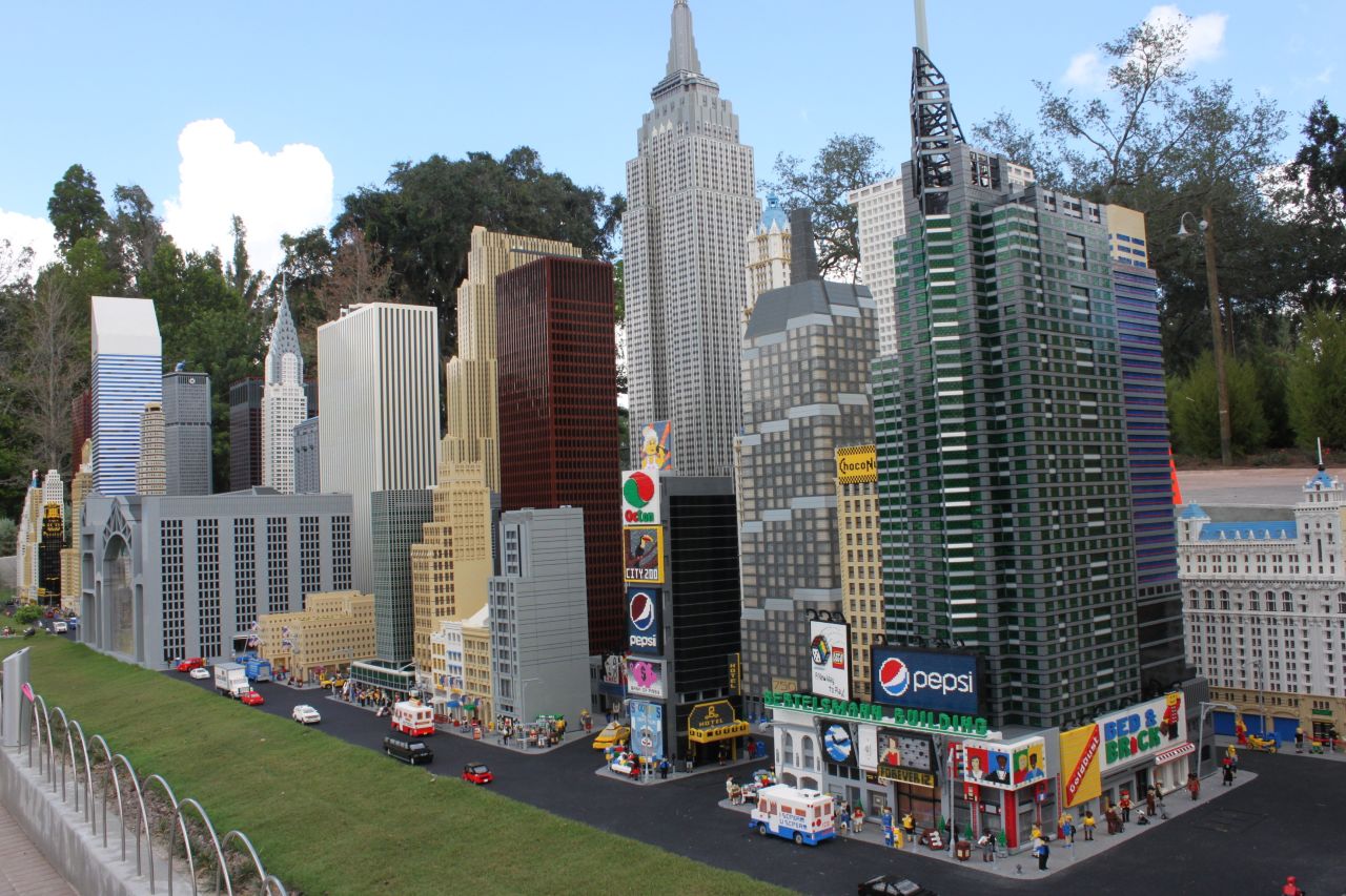 The Miniland USA attraction features Lego replicas of U.S. cities and monuments.