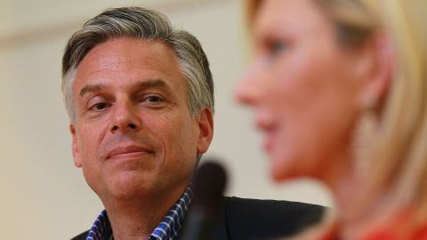 GOP presidential canididate Jon Huntsman addresses a town-hall style meeting this week in Hanover, New Hampshire.