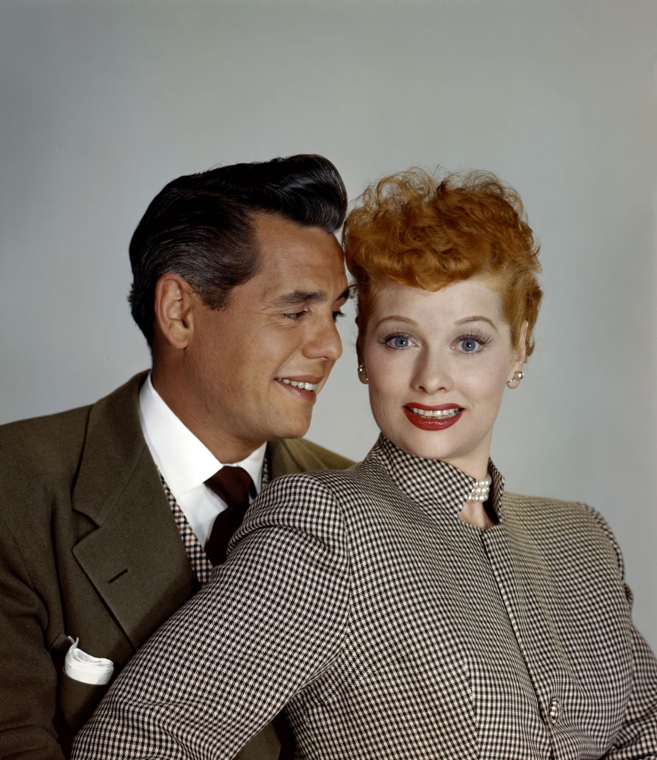 Actress Lucille Ball and her husband, actor Desi Arnaz, were two of the stars of the hit television series "I Love Lucy." The black-and-white show premiered on October 15, 1951, and ran until 1957. It was the most watched show for four of its six seasons.
