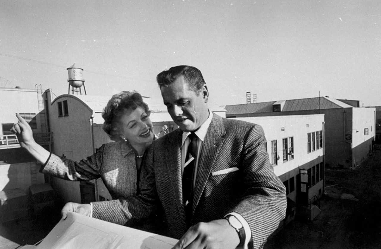The couple look over development plans for Desilu, their production company. Along with producing "I Love Lucy," Desilu produced the classics "Star Trek," "The Untouchables" and "Mission: Impossible."