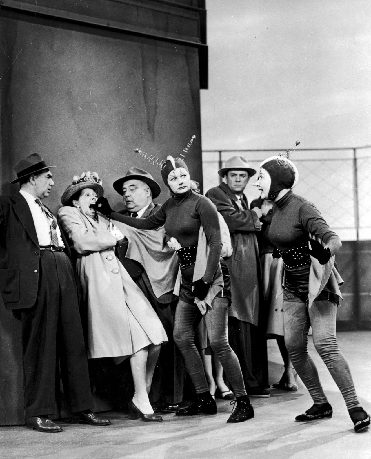 Ball and Vance, dressed as women from Mars, appear at the top of the Empire State Building in 1954's episode, "Lucy is Envious."