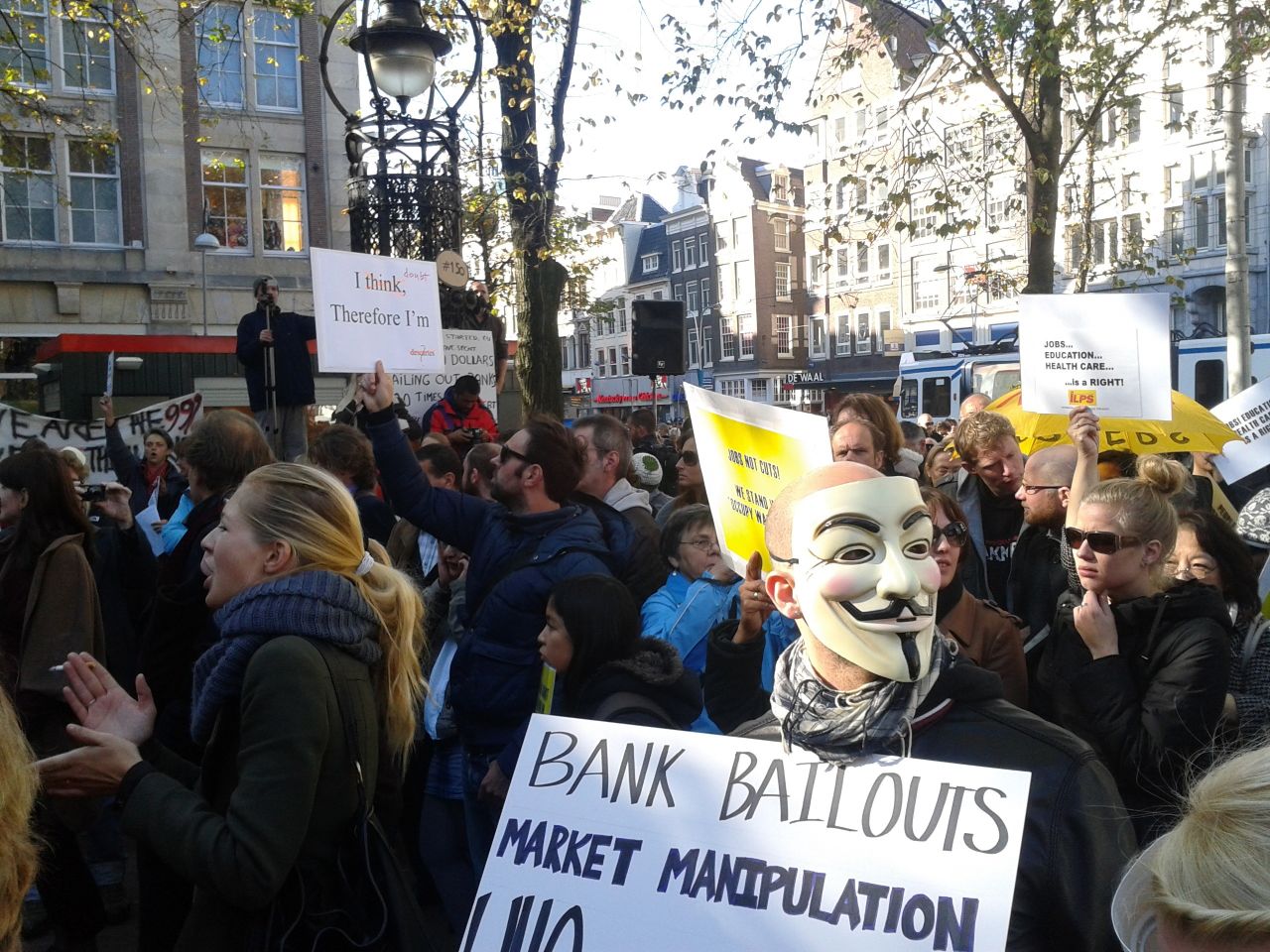 More than 2,000 people protested in Amsterdam on Saturday, iReport contributor Sarah Matson said.