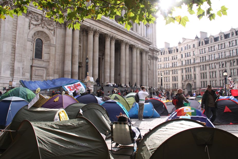 Instead the Canon Chancellor of nearby St Paul's Cathedral said the group were welcome to set up camp on the church grounds.