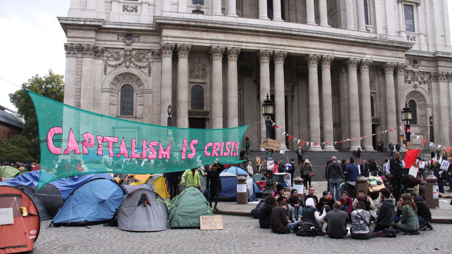 The Occupy London Stock Exchange protest at St Paul's Cathedral