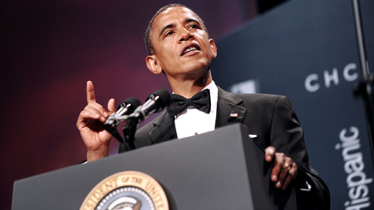President Barack Obama speaks at the Congressional Hispanic Caucus Institute's awards gala in Washington on September 14.