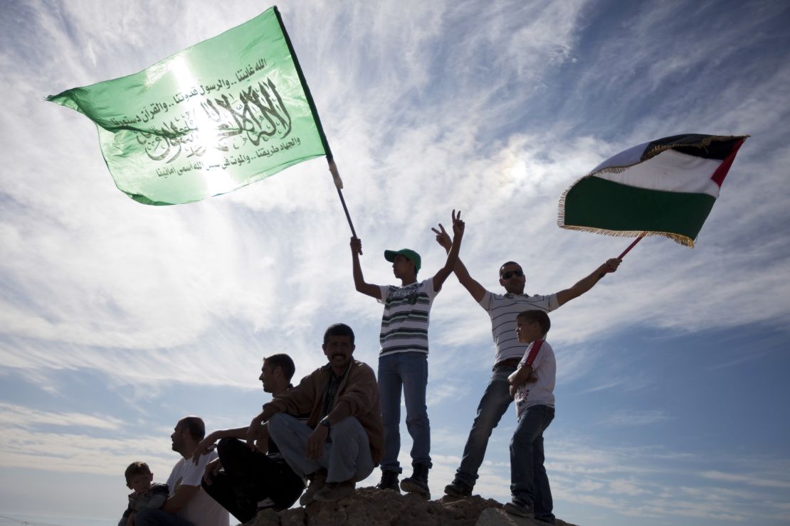 Palestinians celebrate the release of Palestinian prisoners in a deal that freed Israeli soldier Gilad Shalit.