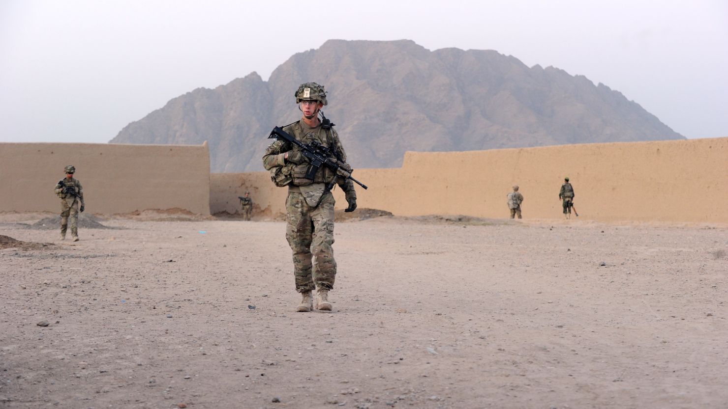 A U.S. soldier on patrol in Kandahar province in Afghanistan