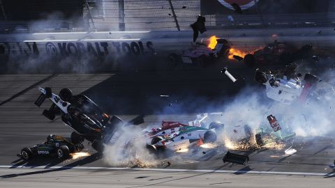 IndyCar racer Dan Wheldon died in a fiery, 15-vehicle crash at a Las Vegas track in October.