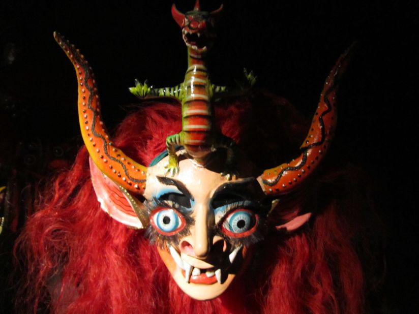 One of many masks used in traditional Bolivian dance is on display at the Museo Nacional de Etnografía y Folklore