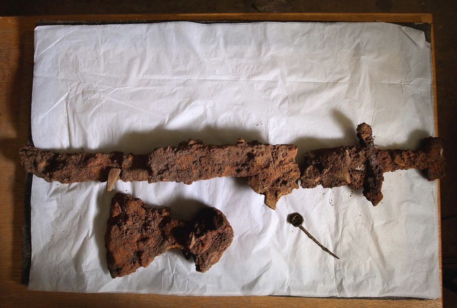 Experts say the sword's hilt was ornately decorated.