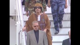 Libyan Leader Moammar Ghadafi arrives in Rome on August 29, 2010